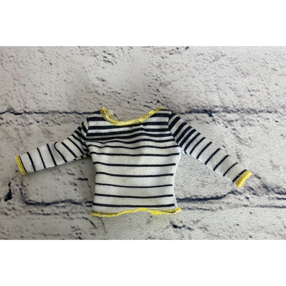 Barbie Walk‎ And Potty Pup Fashion Doll T-Shirt White Black Striped Long Sleeve